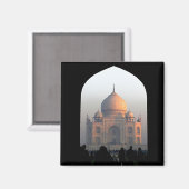 Taj Mahal Light of Dawn India建築写真 マグネット (正面/裏面)