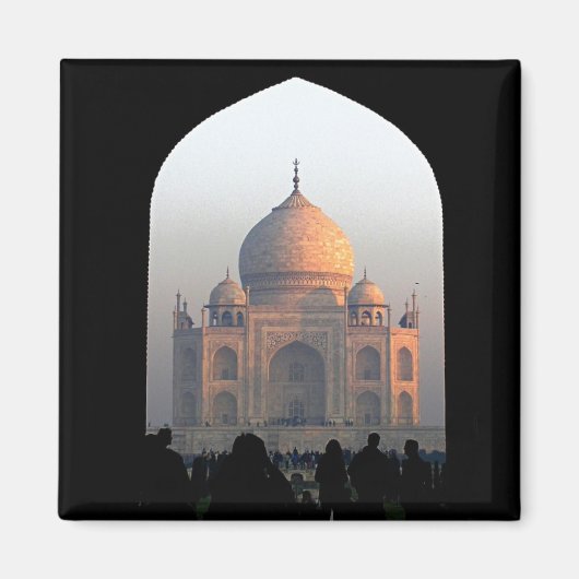 Taj Mahal Light of Dawn India建築写真 マグネット (正面)