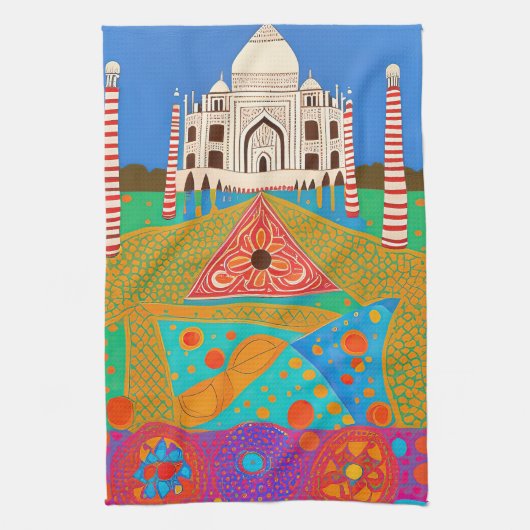 Taj Mahal painting キッチンタオル (縦)
