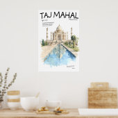 Taj Mahal Poster  Agra India Landmark  Marble ポスター (キッチン)