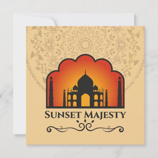 Taj Mahal Silhouette at Sunset (正面)