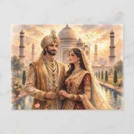 Taj Mahal Sonnenuntergang ポストカード