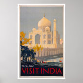 Taj Mahal - Visit India Poster ポスター (正面)