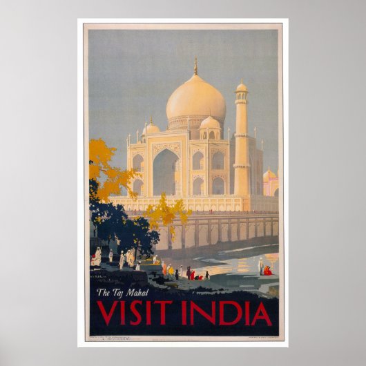 Taj Mahal - Visit India Poster ポスター (正面)