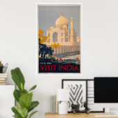 Taj Mahal - Visit India Poster ポスター (ホームオフィス)