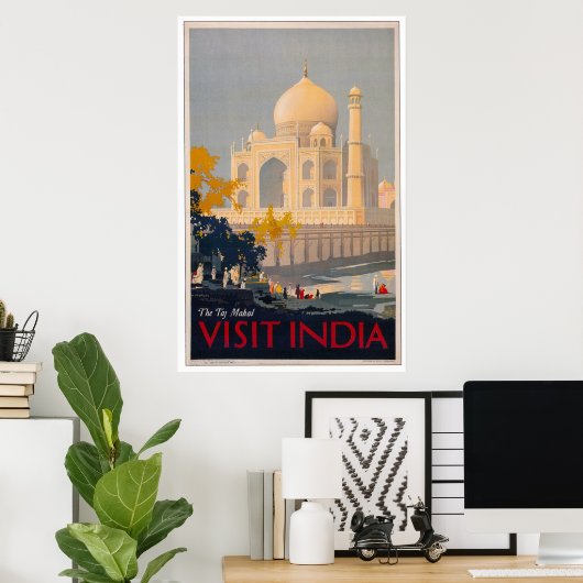 Taj Mahal - Visit India Poster ポスター (ホームオフィス)