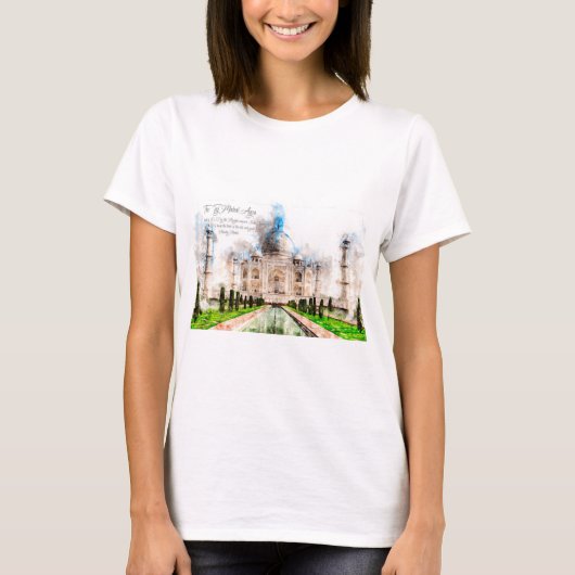 Taj Mahal Watercolor Tシャツ (正面)