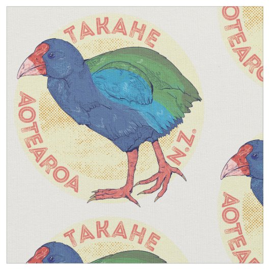 Takahe Aotearoaニュージーランド ファブリック (クローズアップ)