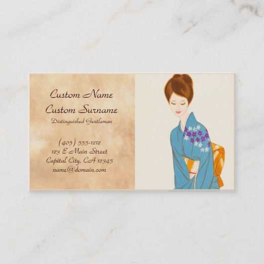 Takasawa Keiichiの柔らかい日本の女性ポートレートの芸術 名刺 (正面)