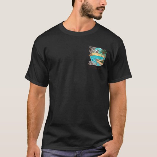 Take a Break - 南国のビーチの夕日リラクゼーション デ Tシャツ (正面)