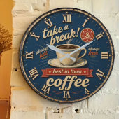 Take a Break Coffee ラージ壁時計