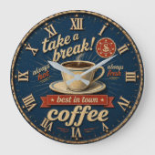 Take a Break Coffee ラージ壁時計 (正面)