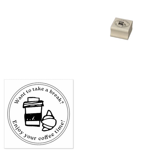 Take a Break Stamp – Coffee Gift ラバースタンプ (押印)