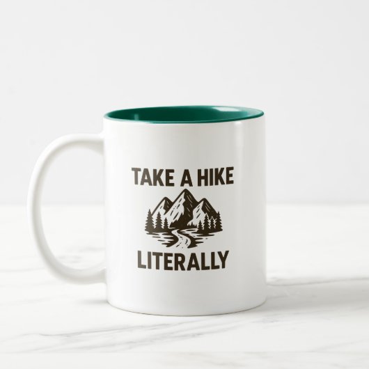 Take a Hike Literally Premium ツートーンマグカップ (左)