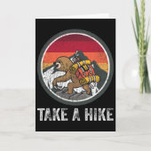 Take A Hike Retro Hiker Sloth Hiking Trekking Fun  カード (正面)