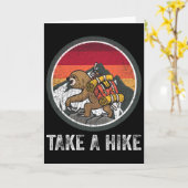 Take A Hike Retro Hiker Sloth Hiking Trekking Fun  カード (黄色い花)
