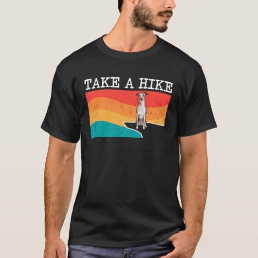 Take A Hike Whippet Graphic Hiking Tシャツ (正面)