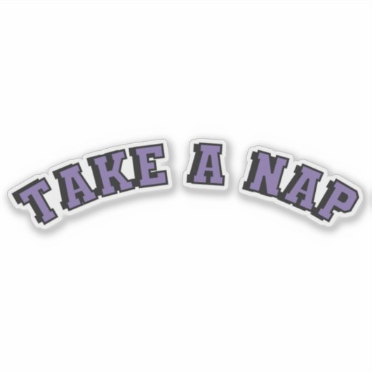 Take a nap purple text  シール (正面)