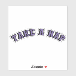 Take a nap purple text  シール
