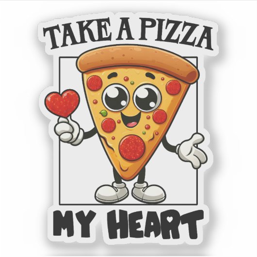 Take a Pizza myハート シール (正面)