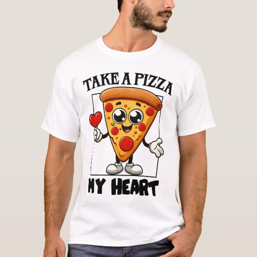 Take a Pizza myハート Tシャツ (正面)