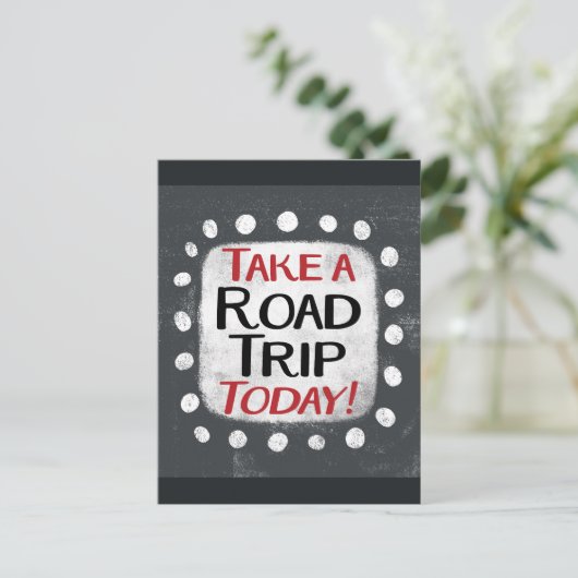 Take a Road Trip Todayはがき ポストカード (スタンド正面)