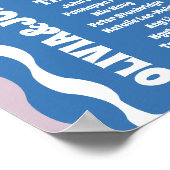 Take a Seat Blue Purpleレトロ波形アーチスタイル ポスター (角)