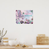 Take a Shellfie - Pink Purple Mermaid Selfieパーティー ポスター (キッチン)