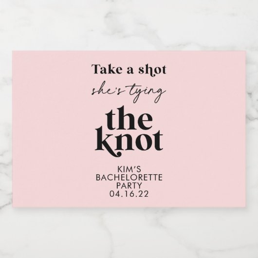 Take a Shot彼女は結び目の結婚式の引き出物李 リキュールボトルラベル (シングルラベル)