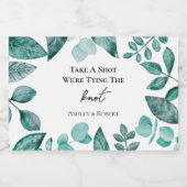 Take a Shot我々は結び目のティール(緑がかった色)結婚を結んでいる リキュールボトルラベル (シングルラベル)