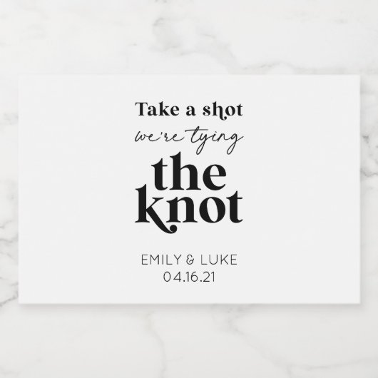 Take a Shot我々は結び目の結婚式の引き出物 リキュールボトルラベル (シングルラベル)