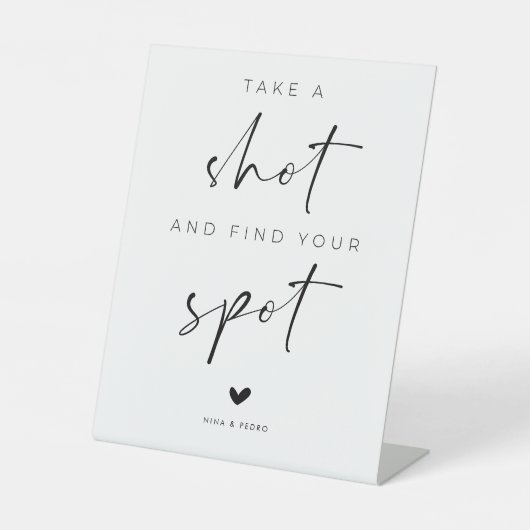 Take a Shot and Find Your Spot Wedding 台座サイン (正面)