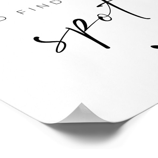 Take a Shot and Fnd Your Spot Wedding Sign ポスター (角)