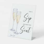 Take A Sip And Take A Seat ウェディングレセプション 台座サイン (正面)