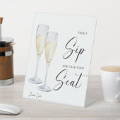 Take A Sip And Take A Seat ウェディングレセプション 台座サイン (インサイチュ)