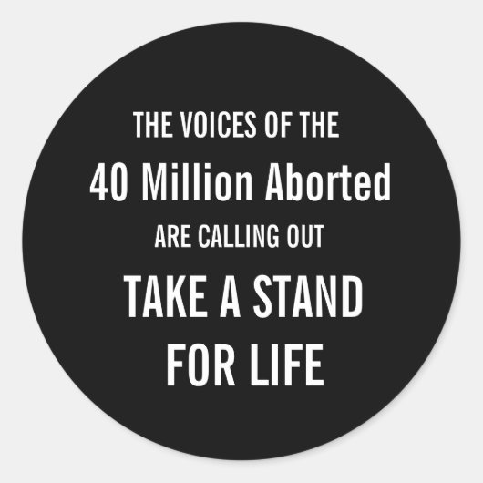 「Take a stand for Life」ステッカーシート ラウンドシール (正面)