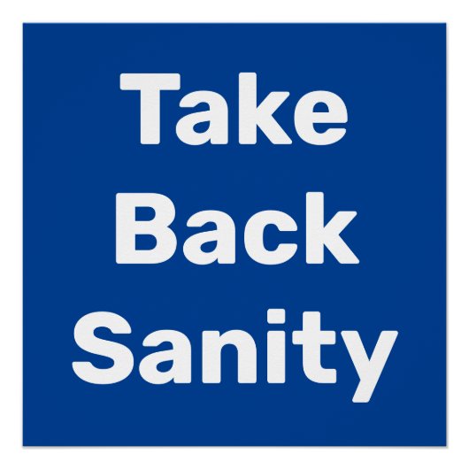 Take Back Sanity ポスター (正面)