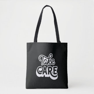 Take Care トートバッグ|ミニマリストのブラックな雰囲気 トートバッグ