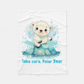 Take care, Polar Bear フリースブランケット (正面)