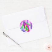 「Take Flight」フラワープリントラウンドステッカー ラウンドシール (封筒)