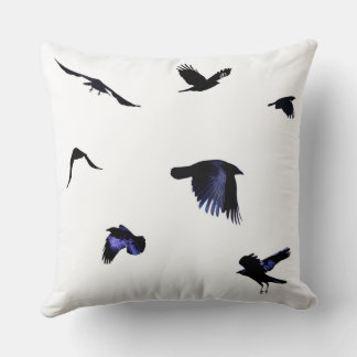 Take Flight Crow Throw Pillow クッション