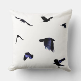 Take Flight Crow Throw Pillow クッション