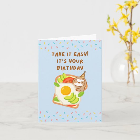Take It簡単あなたの誕生日のサニーサイドアップエッグだ カード (黄色い花)