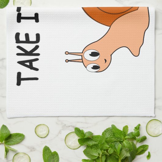 Take It簡単かわいい漫画カタツムリ キッチンタオル (折り畳み)