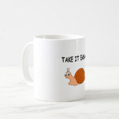 Take It簡単かわいい漫画カタツムリ コーヒーマグカップ (正面左)