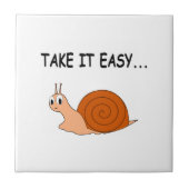 Take It簡単かわいい漫画カタツムリ タイル (正面)