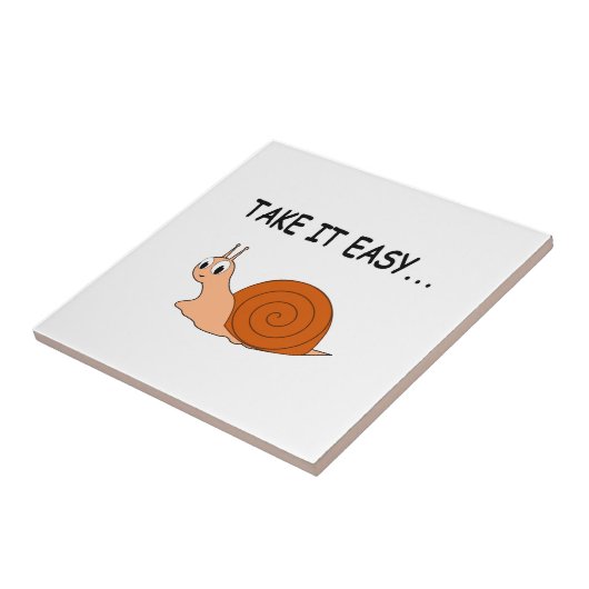 Take It簡単かわいい漫画カタツムリ タイル (側面)