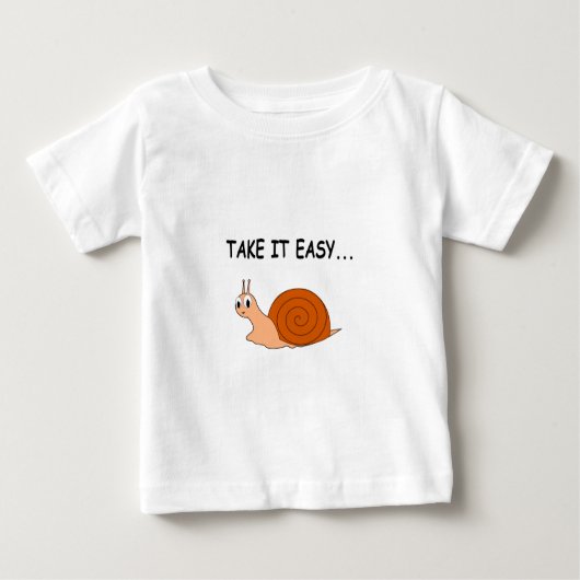Take It簡単かわいい漫画カタツムリ ベビーTシャツ (正面)