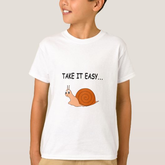 Take It簡単かわいい漫画カタツムリ Tシャツ (正面)