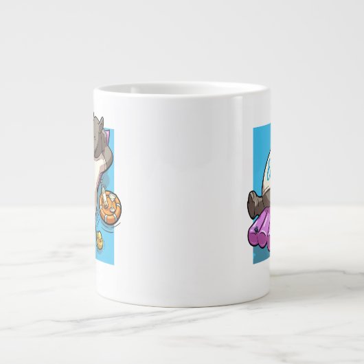 Take It簡単リラックスRhinoプおもしろいール漫画 ジャンボコーヒーマグカップ (正面)